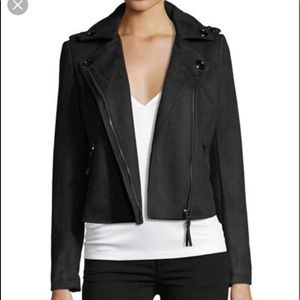 XS John + Jenn black faux Moto jacket NWOT
